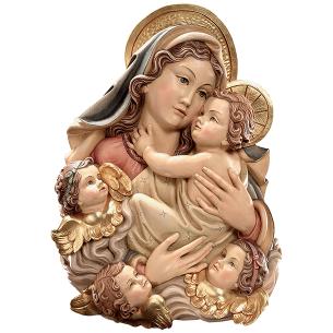 Madonna mezzobusto con bambino e angeli