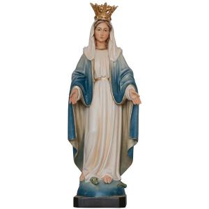 Madonna della Medaglia Miracolosa e corona in legn