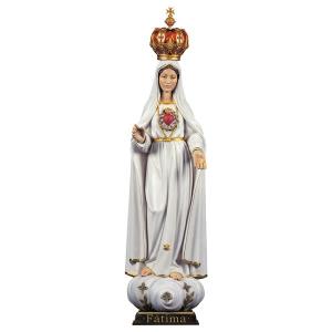 Sacro Cuore di Maria Fátima con corona - Legno di tiglio scolpito