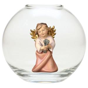 Angelo Cuore con quadrifoglio - Sfera vetro