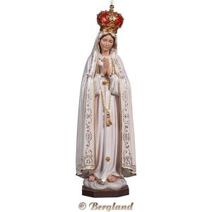 Madonna di Fatima con corona in legno