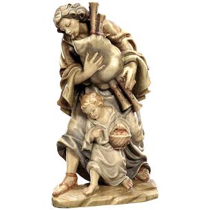 Bagpipe player with child