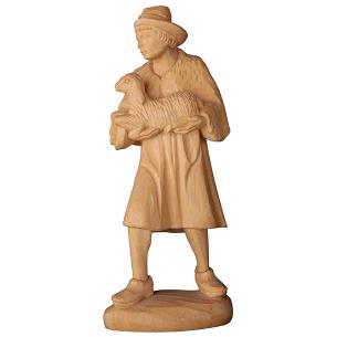 Shepherd with sheep in Swiss pine