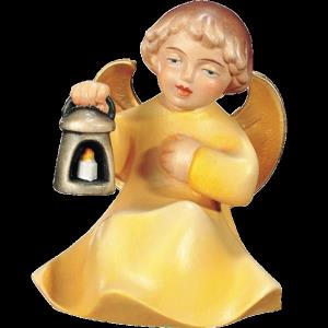 Angel sitting on a cloud with latern