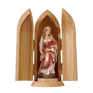 St. Elizabeth roses and jug in niche