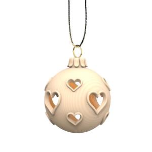 Pinewood Christmasball heart empty