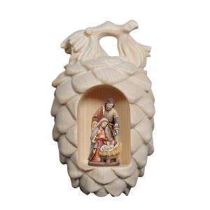 Swiss pine cones with Holy Night crib