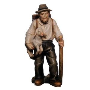 MA pastore con agnello in braccio+cesto