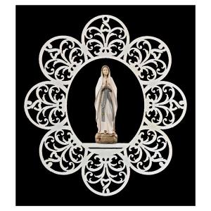 Ornament with Madonna Lourdes stylized