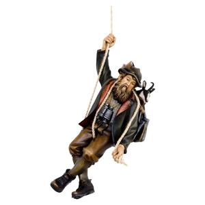 Abseiler hunter with rope