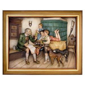 Rilievo stube del cacciatore con cornice