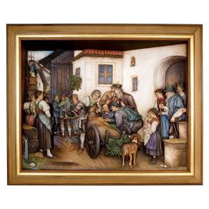 Rilievo rientro dalla caccia con cornice speciale