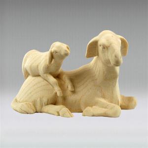 Sheep with lying lamb