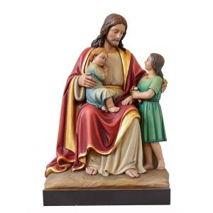 Gesù seduto con 2 bambini