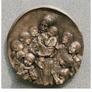 Gesu con bambini - bronzo