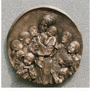 Jesus with children - bronze