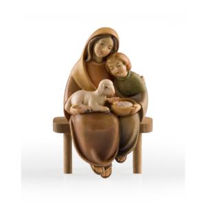 Madre con bambino e agnello