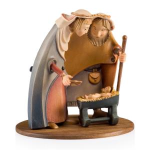Holy Family on base of walnutwood