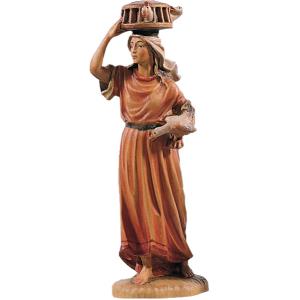 Donna con gabbia sulla testa