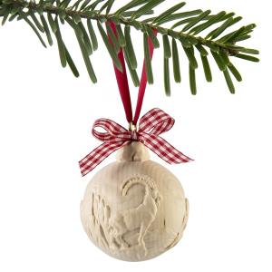 Weihnachtskugel Steinbock Zirbe