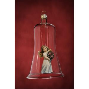 Campana di vetro con angelo rose