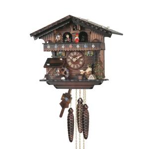 Quartz cuckoo clock with music and dancing couple
