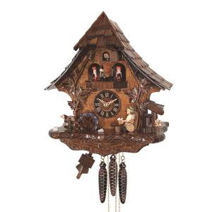 Quartz cuckoo clock with music and dancing couple