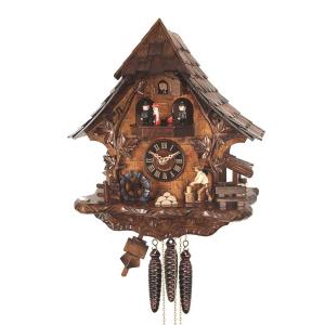 Quartz cuckoo clock with music and dancing couple