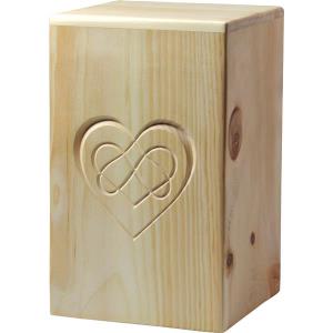 Urna "Amore eterno" - legno di cirmolo - 28,5 x 17,5 x 17,5 cm