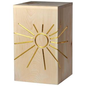 Urna "Luce eterna" oro - legno di cirmolo - 28,5 x 22 x 22 cm