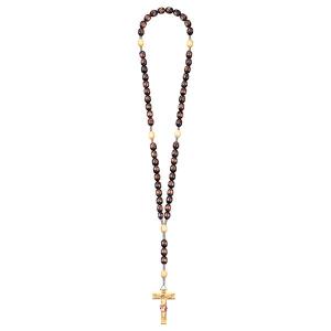 Rosary Exclusive Brown-Wood Tone with Crucifix