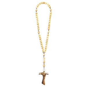 Rosary Exclusive Wood Tone with Cross of friendship Tau