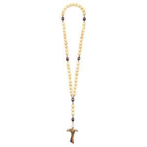 Rosenkranz Exclusive Holzton-Braun mit Kreuz der Freundschaft Tau