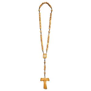 Rosary Exclusive Olive oiled + Medal with Cross of peace Tau
