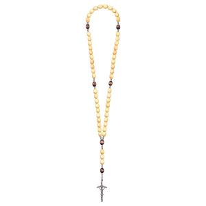 Rosary Exclusive Wood Tone-Brown with Pope Cross