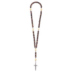 Rosenkranz Exclusive Braun-Holzton mit Papstkreuz