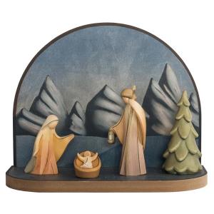 Round arch blue with Holy Family Aram+tree