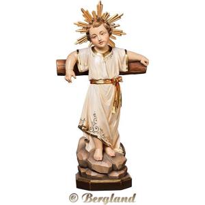 Jesus Child standing with cross and aureole