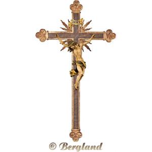 Cristo Barocco su croce barocca con raggi