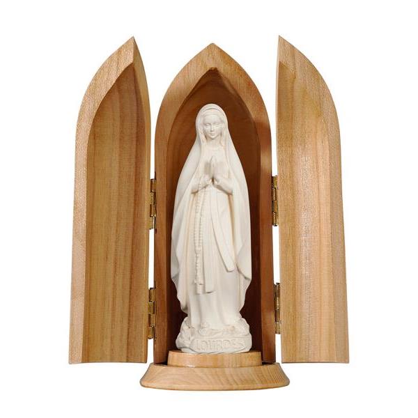 Madonna Lourdes stilizzata in nicchia - naturale