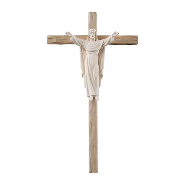 Cristo risorto con croce - Naturale croce brunita