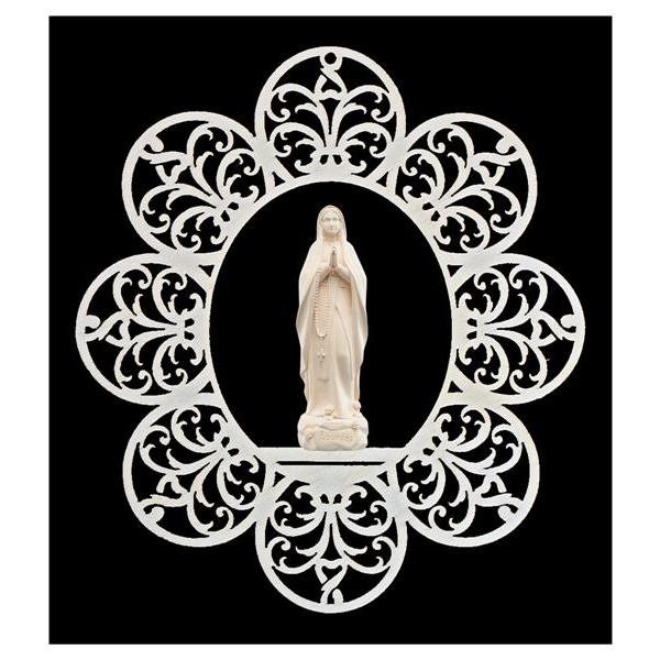 Ornamento con Madonna Lourdes stilizzata - naturale