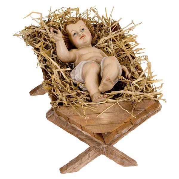 Gesù Bambino con culla (brunita) - naturale