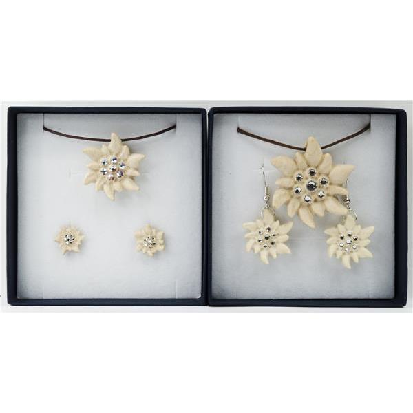 Set di gioielli STELLA ALPINA con collana e orecchini - naturale con cristalli