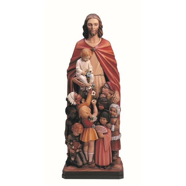 Gesù con i Bambini del Mondo - Fibra di Vetro Colorato