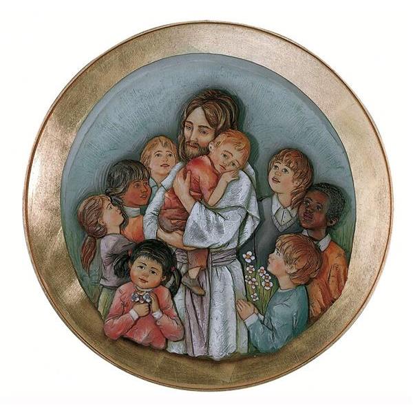 Gesù con Bambini - Fibra di Vetro Colorato