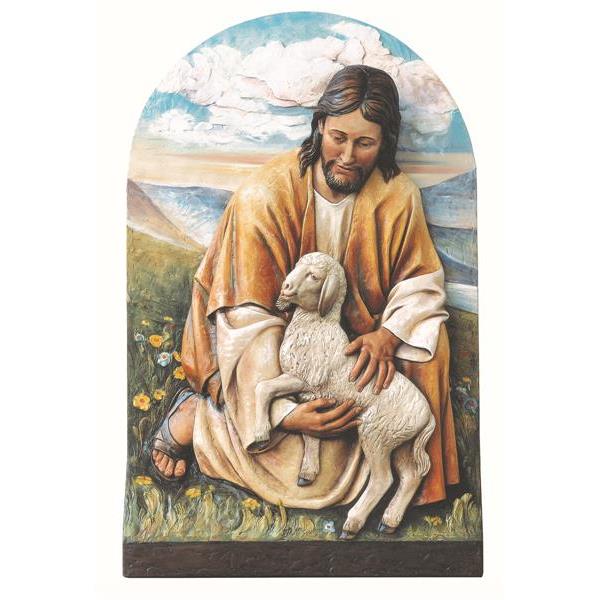 Gesù con agnello 100 x 63 - Fibra di Vetro Colorato