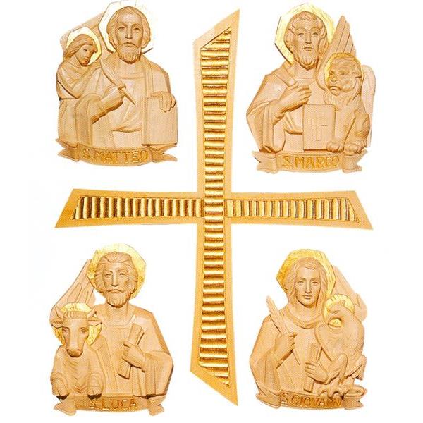 Quattro evangelisti con croce - naturale