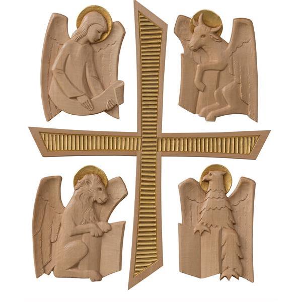Simboli 4 Evangelisti con croce 20x15 x4 - colorato