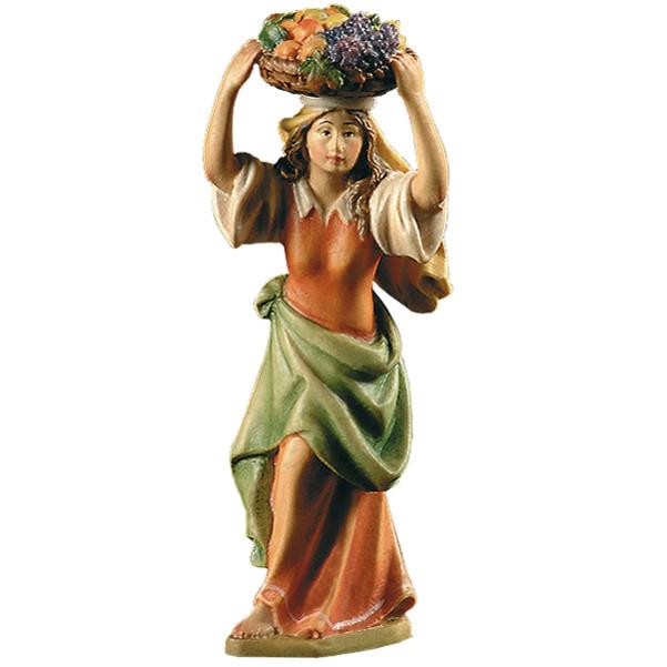 Donna con cesto di frutta - colorato